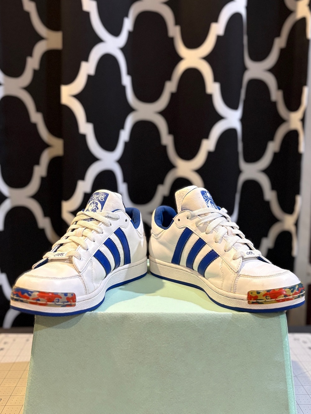 Adidas Respect M.E. Missy Elliott Sneakers White Blue Y2K Women’s SZ 8 - Picture 7 of 12